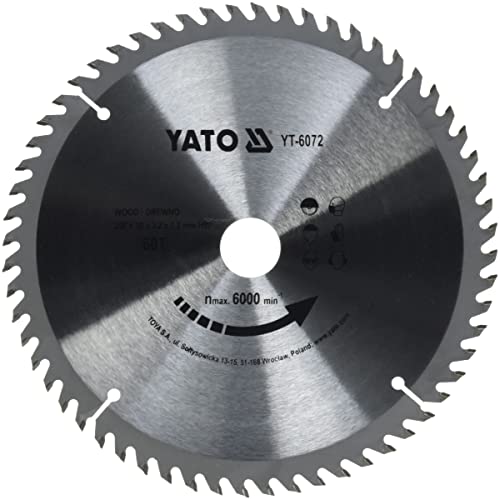 Yato professionelles TCT Kreissägeblatt 250 mm, 60 Zähne 30 Bohrung (YT-6072) Yato professionelles TCT Kreissägeblatt 250 mm, 60 Zähne 30 Bohrung (YT-6072) von YATO