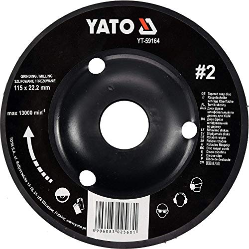 Yato Profi Raspelscheibe für Winkelschleifer Auswahl 115 mm 125 mm Schleifscheibe Holzscheibe Holz Flex Holzkunst (115 mm Nr 2) von YATO