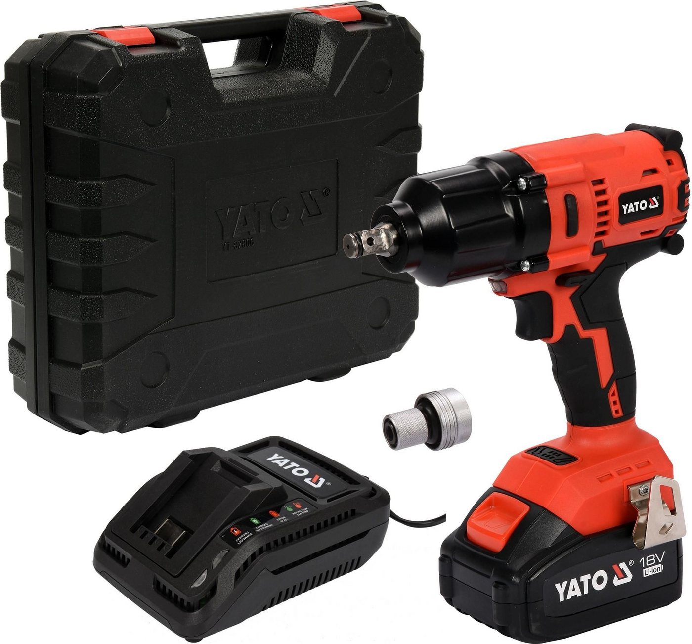 Yato Akku-Schlagschrauber Akku Schlagschrauber 18V, 700Nm, 1/2“ (1xAkku 2Ah+Ladegerät), (Akku Schlagschrauber 18V, 700Nm, 1/2“ (1xAkku 2Ah+Ladegerät) von Yato