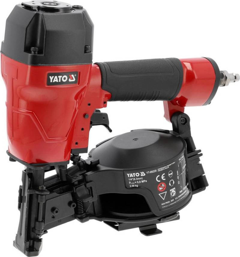Yato Druckluft-Nagler Druckluft Nagelpistole, Trommelnagler für 22-45mm Nägel von Yato