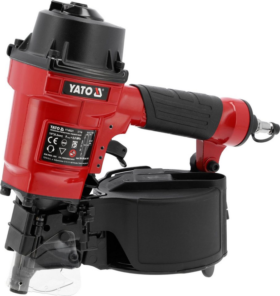 Yato Druckluft-Nagler Druckluft Nagelpistole, Trommelnagler für 32-57mm Nägel von Yato