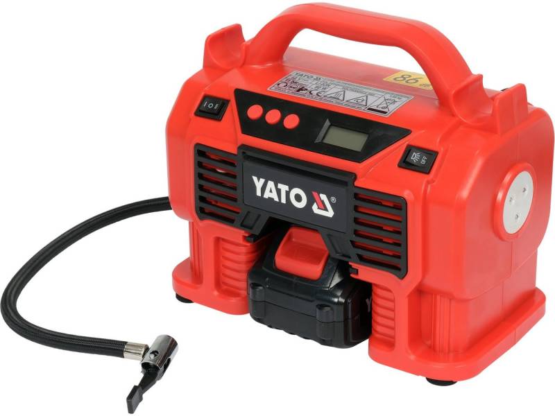 Yato Kompressor Akku Kompressor 18V, 12 Liter, 12 l/min, 11 Bar (1x 3Ah Akku), 60 W, max. 8 bar, Komplett von Yato