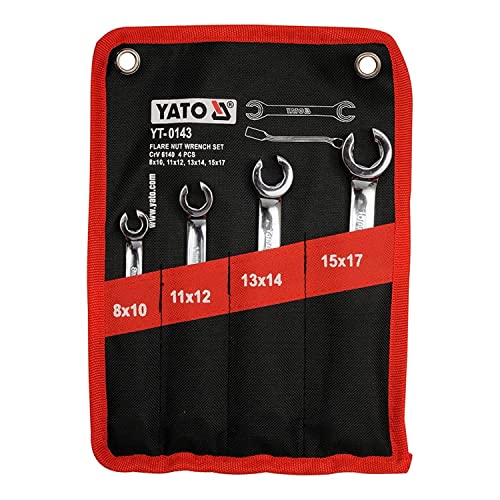 Yato Ringmaulschlüssel Set 4tlg. halboffen, 8-17mm Maul-Ring-Schlüssel inkl. Tasche von YATO
