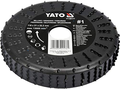 Yato YT-59177, Raspelscheibe D 118 x 22,2, Raspel stirnseitig/flächig, für Holz, Gipskarton von YATO