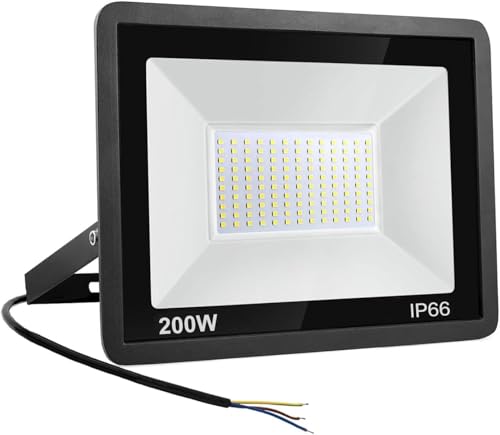 Yatosally 200W LED Strahler Außen - Superhell 20000LM 6500K Kaltweiß, IP66 Wasserdicht Außenstrahler Scheinwerfer für Garten, Terrasse, Garage (Kaltes Weiß-200w, 1pack) von Yatosally
