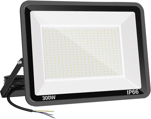 Yatosally 300W LED Strahler Außen - Superhell 30000LM 6500K Kaltweiß, IP66 Wasserdicht Außenstrahler Scheinwerfer für Garten, Terrasse, Garage (Kaltes Weiß-300w, 1pack) von Yatosally
