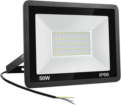 Yatosally 50W LED Strahler Außen - Superhell 5000LM 3000K Kaltweiß, IP66 Wasserdicht Außenstrahler Scheinwerfer für Garten, Terrasse, Garage (Kaltes Weiß-50w, 1pack) von Yatosally