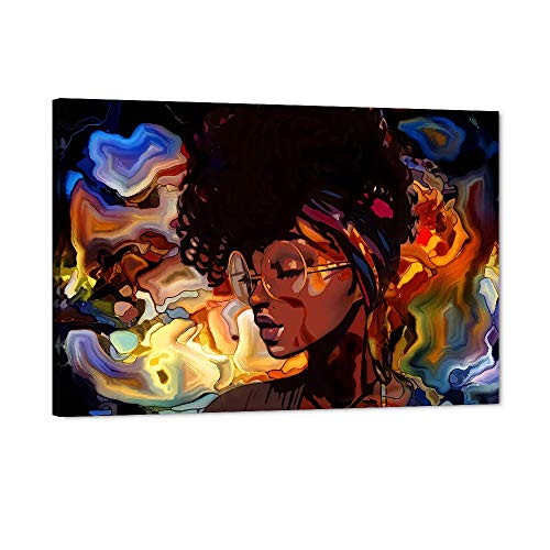 Yatsen Bridge - 1 Paneel Swag Girl Leinwand Wandkunst Afroamerikanische Frau Poster Bild Stree Graffiti Stil Abstraktes Kunstwerk Moderne Hausdekorationen für Spielzimmer fertig zum Aufhängen – 91,4 x von Yatsen Bridge