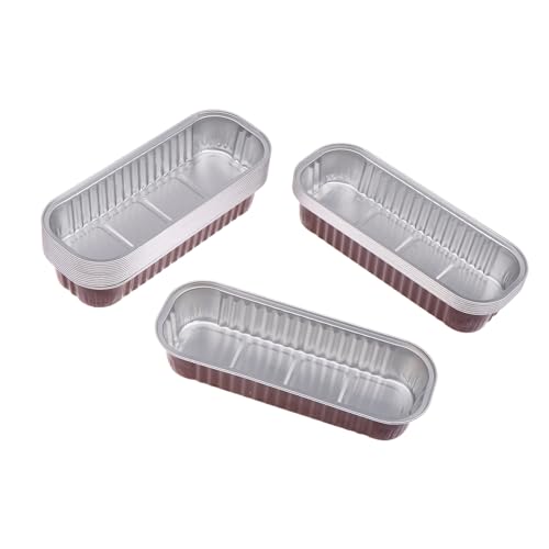 Yawdil 10 Stück Mini Laib Pfannen mit/ohne Deckel 6,8 OZ Rechteck Aluminium folie Backblech Back-Pfannen Wieder verwendbare Mini Brot behälter Muffin Dosen Yawdil 10 Stück Mini Laib Pfannen mit/ohne Deckel 6,8 OZ Rechteck Aluminium folie Backblech Back-Pfannen Wieder verwendbare Mini Brot behälter Muffin Dosen von Yawdil