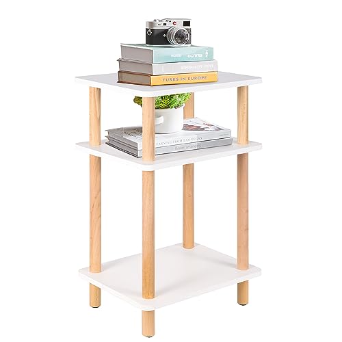 Yawinhe Beistelltisch,Holz Nachttische mit 3 Ebene,Sofatisch Couchtisch für Schlafzimmer, 40x30x70cm Wohnzimmertisch, Natur/Weiß, 1-Pack Yawinhe Beistelltisch,Holz Nachttische mit 3 Ebene,Sofatisch Couchtisch für Schlafzimmer, 40x30x70cm Wohnzimmertisch, Natur/Weiß, 1-Pack von Yawinhe