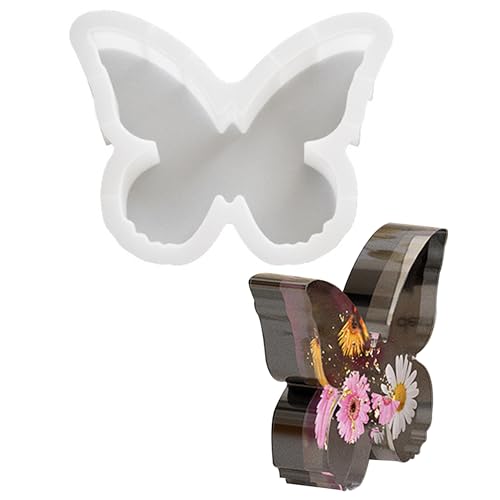 Yayatty Groß Silikonformen Epoxidharz Formen Schmetterling Schmuck Silikonform Epoxy Resin Moulds Silicone für Blumenkonservierung, Heimdekoration, Bücherregal von Yayatty