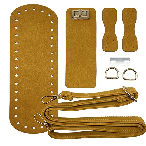 Yayatty Taschenboden zum Häkeln PU Leder Strick Häkeltaschen Nagel Unten Shaper Mat Insert Kissenbasis mit Löchern Reißverschluss Verschlüsse Rucksack DIY Taschen Zubehör, Orange von Yayatty