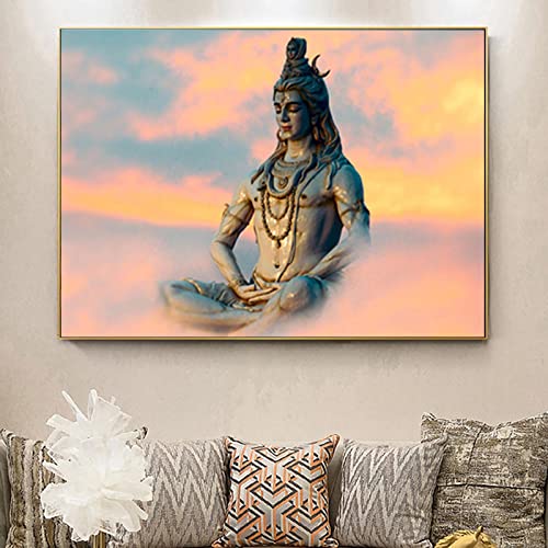Yayun Art Abstraktes modernes Bild Hindu Götter Leinwand Malerei Hinduismus Lord Shiva Poster Druck Wandkunst für Wohnzimmer Große Größe 60x110cm (24x44in) Ungerahmt von Yayun Art