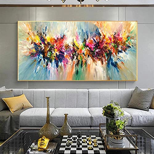 Wandkunst Abstrakte KUNST Bunte Bilder Leinwand Malerei Blumen Poster Drucke Gemälde für Wohnzimmer Home Dekorativ 75x150cm (30x60in) Ungerahmt von Yayun Art