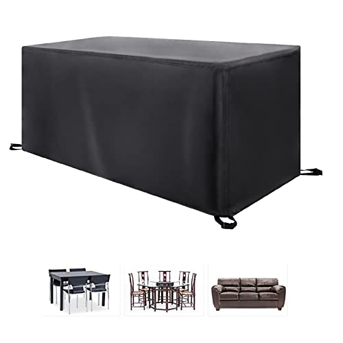 Yayun Art Gartenmöbel Abdeckung 190x125x75cm, Multi-Größe Abdeckhaube für Gartenmöbel Rechteckige Wasserdicht Winddicht Anti-UV für Gartentische Möbelsets Tische Stühle-420D Oxford Gewebe Schwarz von Yayun Art