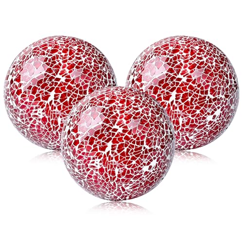 Yazikisa 8,5cm Mosaik Dekorative Kugeln Mosaikkugeln Glas Solide Glaskugeln Knistern Sphäre Weihnachtskugeln Schalen Tafelaufsätze Tablett Partei Festliches Ornamente Rot 3 Stück Yazikisa 8,5cm Mosaik Dekorative Kugeln Mosaikkugeln Glas Solide Glaskugeln Knistern Sphäre Weihnachtskugeln Schalen Tafelaufsätze Tablett Partei Festliches Ornamente Rot 3 Stück von Yazikisa