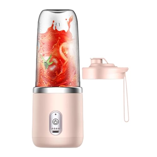 Tragbarer Mixer, Elektrischer Saftpresse, Kleinerr Entsafter, Mixer Mit Trinkflasche Für Frühstück Sport Camping Zuhause Outdoor Büro Strands, Rosa von Yaztauho