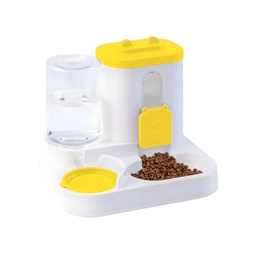 Yaztauho Automatischer Hund Katze Futterautomat Und Wasserspender - 2 In 1 Automatischer Haustierfutterspender - Auslaufsicherer Futter Und Wasserspender Für Wohnzimmer Urlaub Welpe von Yaztauho