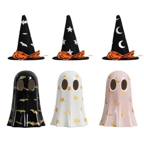 Yaztauho Geisterfiguren | Innenbereich Halloween Skulptur,Harzgeist Mit Hexenhut Für Tisch Schreibtisch Kamin Bücherregal Kaminsims Innendekoration Halloween Deko Yaztauho Geisterfiguren | Innenbereich Halloween Skulptur,Harzgeist Mit Hexenhut Für Tisch Schreibtisch Kamin Bücherregal Kaminsims Innendekoration Halloween Deko von Yaztauho