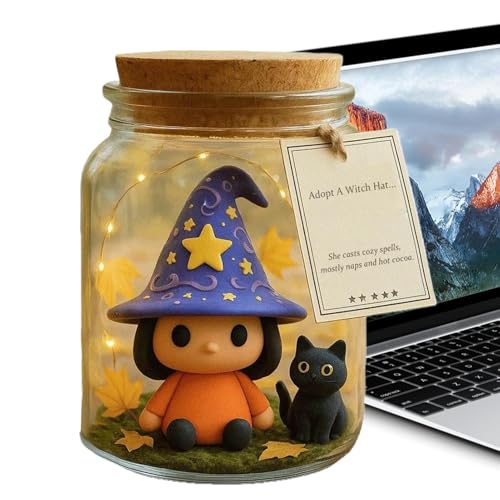 Yaztauho Halloween Deko Figurenglas,Süße Katzenhexe Im Glas Deko | Fotografie Für Schlafzimmer Studentenzimmer Küche Arbeitszimmer Eingangsbereich Yaztauho Halloween Deko Figurenglas,Süße Katzenhexe Im Glas Deko | Fotografie Für Schlafzimmer Studentenzimmer Küche Arbeitszimmer Eingangsbereich von Yaztauho