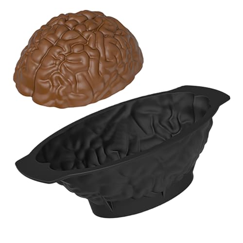 Yaztauho Halloween Gehirn Form, Gehirn- -Form, Silikon Gehirnkuchenform, Gehirn Form Silikon, Gehirn Puddingform, Halloween-Backform, Dessertform Zum Backen Von Kuchen, Dessert von Yaztauho
