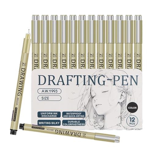 Yaztauho Line Art Stifte,12 Stücke wasserfeste Tinte Multiliner Stifte,Wasserschere Zeichenmaterialien Stift für Notizen Planer Manga Skizzieren Schule Agenda Schreiben Kalender Journal Umreißen - Yaztauho Line Art Stifte,12 Stücke wasserfeste Tinte Multiliner Stifte,Wasserschere Zeichenmaterialien Stift für Notizen Planer Manga Skizzieren Schule Agenda Schreiben Kalender Journal Umreißen - von Yaztauho