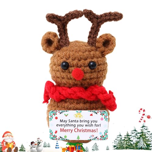 Yaztauho Miniatur-Weihnachtsfiguren,Miniatur-Sammelfiguren | Niedliche Weihnachtsdekoration für den Innenbereich, emotionale Unterstützung, gehäkelt,Kleine Desktop-Dekorationen, Figuren, von Yaztauho