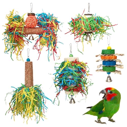 Yaztauho Spielzeug Für Papageien | Buntes Papier Vogelspielzeug - Futtersuche Denkspielzeug Beschäftigung Für Agaporniden Ara Graupapagei von Yaztauho