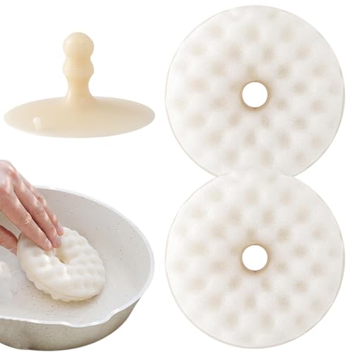 Yaztauho Spülschwämme Küche,Spülschwamm,Set mit 2 Küchen-Geschirrschrubbern - Kratzfeste Spülschwämme, Küchengeschirrwäscher mit Saugnapf für Geschirr und Kochgeschirr von Yaztauho