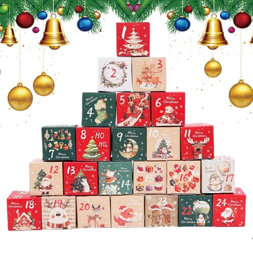 Yaztauho Weihnachts Countdown Box - Füllbarer 24-Tage Weihnachts-Countdown Kalender | Nummerierte Karton-Behälter Vielseitig Für Mädchen Jugendliche Erwachsene Yaztauho Weihnachts Countdown Box - Füllbarer 24-Tage Weihnachts-Countdown Kalender | Nummerierte Karton-Behälter Vielseitig Für Mädchen Jugendliche Erwachsene von Yaztauho