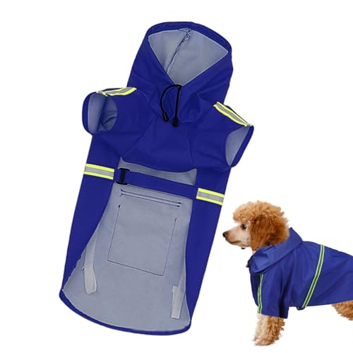 Yaztauho wasserdichte Hundejacke, Hunderegenmantel,Wasserdichter Hundeponcho mit reflektierendem Streifen | Winddichter Regenmantel. Leicht tragbarer, atmungsaktiver, Verstellbarer Haustiermantel mit von Yaztauho
