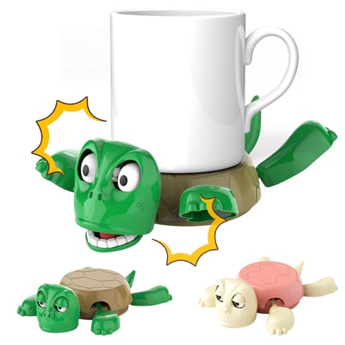 2 Stück Turtle Coaster, Lustiger Schildkröte Untersetzer, 3D Gedruckter Schildkröten Untersetze, Schildkröte Coasters, Tier Themen Untersetzer, Geschenke für Freunde und Kinder von Ycaaeo