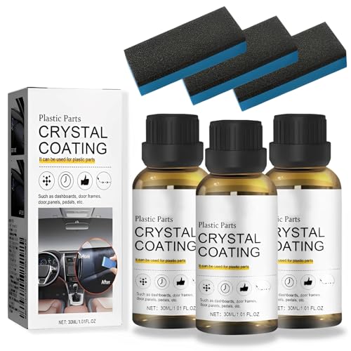 Ycaaeo 3 Stück Kunststoffteile Kristalline Beschichtung, Crystal Coating Kunststoff, Auto-Plastikteile-Renovierungsmittel, Car Plastics Restorer, 2024 New Auto-Kunststoff-Restaurator (90ml) von Ycaaeo