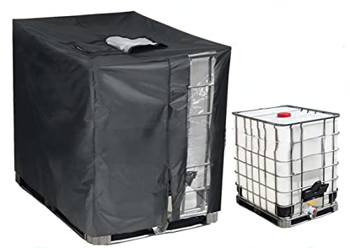IBC Tank Abdeckung 800L/1000 L/1200L Wassertank Abdeckung Mit Lochauschnitt, 210DExtra Dick, UV-Folie Schutzhülle Schutzplane Schutzhaube Cover, Warm Halten Und Frostschutz 800L120*80*100cm schwarz von Ycchoo