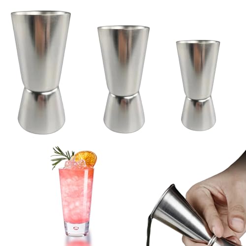3 Stück Messbecher Cocktail Set, Cocktail Messbecher 3cl 4cl 5cl,Hochwertige Cocktail Messbecher aus Edelstahl, 20/30 ml 20/40 ml 25/50 ml Doppelskala, Ideal für Bar und Home Mixing 3 Stück Messbecher Cocktail Set, Cocktail Messbecher 3cl 4cl 5cl,Hochwertige Cocktail Messbecher aus Edelstahl, 20/30 ml 20/40 ml 25/50 ml Doppelskala, Ideal für Bar und Home Mixing von YceLon