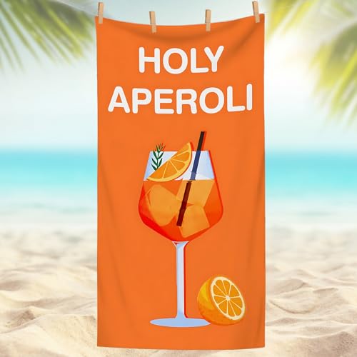 YceLon 1 Stück Strandtuch 140 x 70 cm, Schnelltrocknendes Handtuch für Strand und Outdoor, Vielseitiges Aperol Spritz Geschenk von YceLon