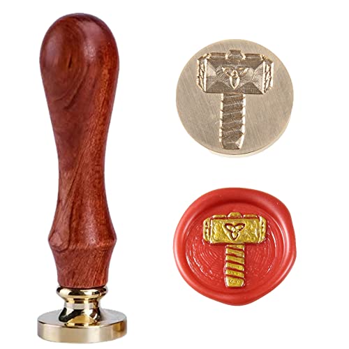 Hammer of Thor Wax Seal Stamp God of Thunder's Hammer Sealing Stamp with Rosewood Handle 1'' 2.5cm Seal Stamp Wax Stamp Custom Wedding Invitation von Ychostamp