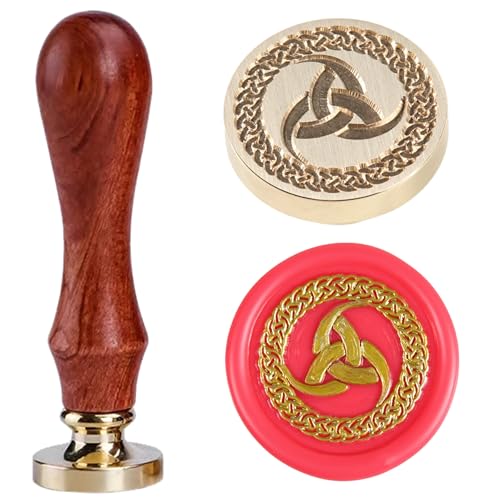 Keltischer Knoten Wachssiegel Stempel Wikinger Symbol Wikinger Wicca Odin Klassische Wikinger Rune Dreifachhorn Odin Nordic Viking Siegelwachs Stempel für Hochzeit Personalisiert von Ychostamp