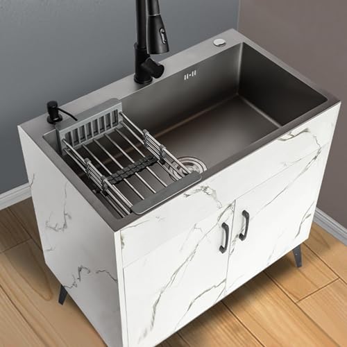 Spülenschrank mit Spüle und Armatur,Küchenspüle mit Unterschrank,Waschbecken Senke Ausgussbecken Spülenunterschrank,Outdoor 1 Becken Spültisch Schrank,Set Spülschrank Komplettspüle Spülbecken ( Color von Yclty