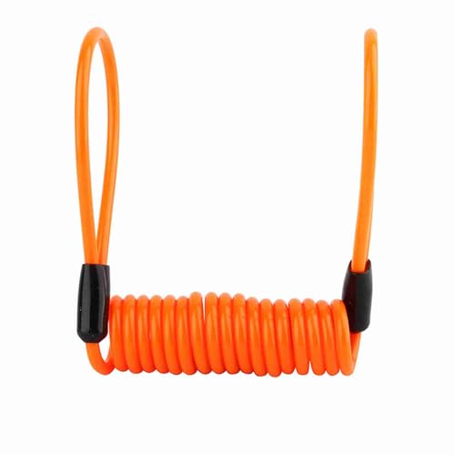 Bremsscheibenschloss Erinnerungskabel - Pvc-Legierung Orange Motorrad Fahrrad Alarm Scheibenschloss Diebstahlsicherung Federerinnerung Kabel Enge Kabell?Nge Ca. 1,2 M von Yctze