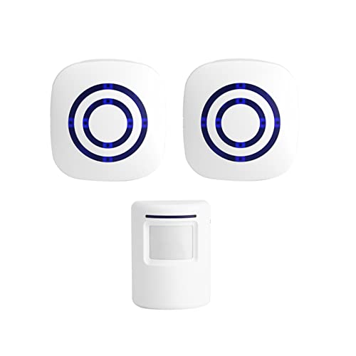 Kabelloser Infrarot-Sensor, Bewegungsmelder, Eingangstürklingel-Alarm mit 1 Sender und 2 Empfängern, EU – PIR Home Security (EIN bis Zwei europäische Vorschriften) von Yctze