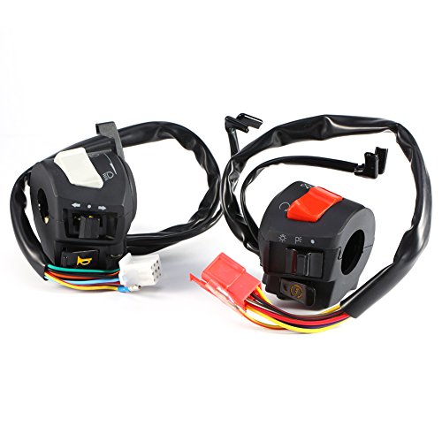 Motorrad Lichtschalter Rechts - 2X Universal 7/8 '' Elektrischer Startschalter Lenkerhorn Blinker Lichtsteuerschalter Motorradzubeh?R von Yctze