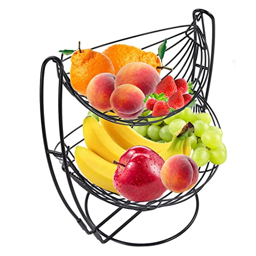 Obstkorbst?nder, 2-st?ckiger H?ngematten-Obstkorb aus Eisen Runder Drahtkorb Gem¨¹se Obst Aufbewahrung Desktop-Halter f¨¹r Obstbrot f¨¹r Den K¨¹chen-Heimtisch von Yctze