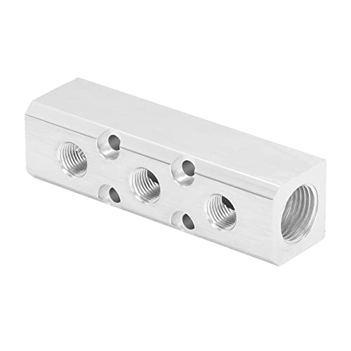 Pneumatischer Verteiler-Luftverteilerblock – Korrosionsbeständiger Aluminium-Steckerverteiler mit G1/2-Eingang und G1/4-Ausgang 30 X 30 Mm für Kompressoren, Luftpumpen und von Yctze