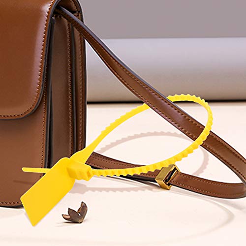 Yctze 100pcs Red Plastic Dispositable Reißverschluss - Selbstverriegelungsetikett -Tags für Schuhe, Taschen und Kleidung Ideal für Logistik, Einzelhandel und Transport (YELLOW) von Yctze
