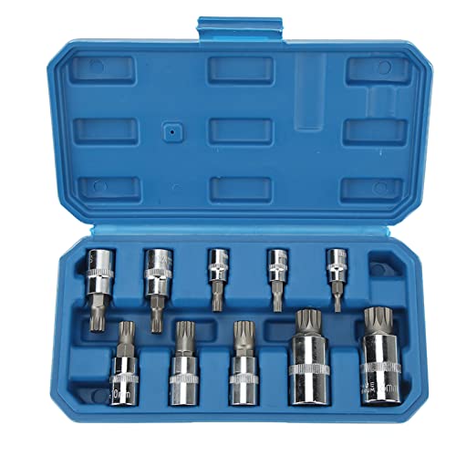 Yctze 10pcs Triple Spline Bit Socket Set - Engineering, Hoch für Automobilreparaturen, Tragbare Speicherbox von Yctze