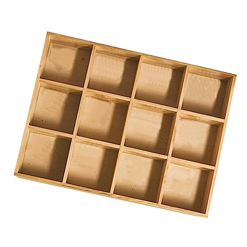 Yctze 12 Gitter Holz Actionfigur Display Regal - Retro -Kompakt für Schlafzimmer Wohnzimmerstudiumdekoration (Mit Rückwand) von Yctze