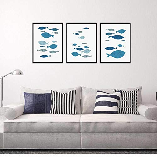 Yctze 3PCS Nordic Cartoon Fischwandkunst für - Leichtes und Vielseitiges Design von Yctze