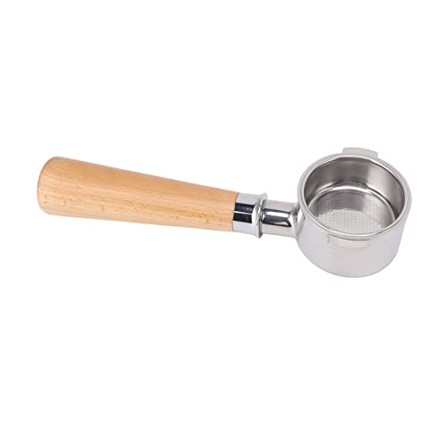 Yctze 51 Mm Bodenloser Portafilter für EC0310 Kaffeemaschine - Edelstahl -Design mit Abnehmbarem Korb für (Typ A2 Buchenholz) von Yctze