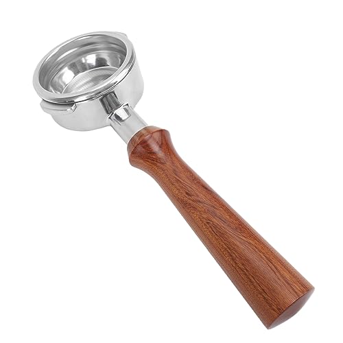 Yctze 58 Mm Bodenloser Portafilter für die Kaffeemaschine in der Nowwa, Abnehmbarer Edelstahlgriff für die Kaffeextraktion (F Palisander) von Yctze